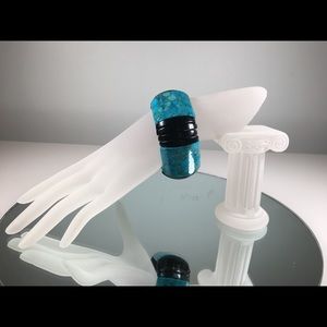 Natural Turquoise and Onyx Bracelet